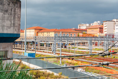 Pisa centrale train station in pisa view from the track side, pisa, italy