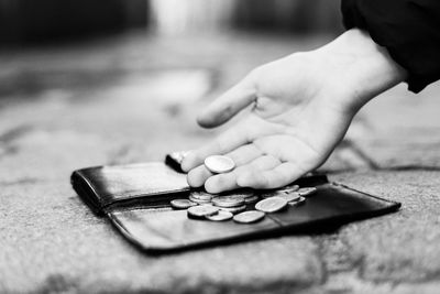 Cropped image of man playing chess on table