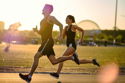 Full length of woman running