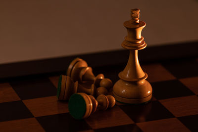 Close-up of chess pieces