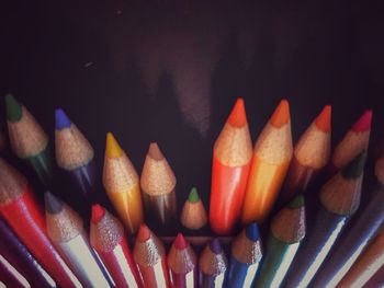 Close-up of colorful pencils