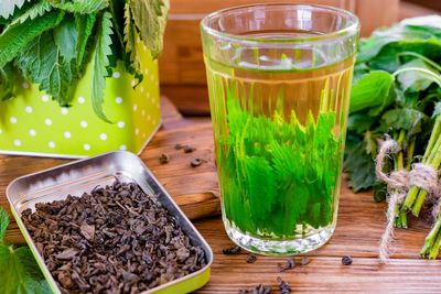 Close-up of drink on table