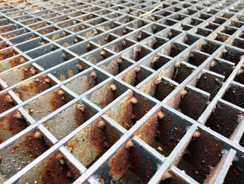 Full frame shot of metal grate