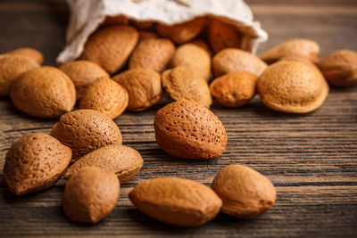 Close-up of walnuts on table