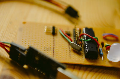 Close-up of computer keyboard on table
