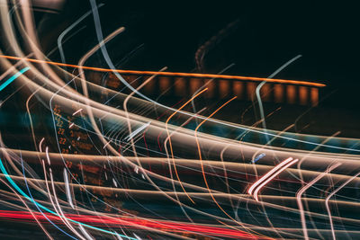 Close-up of light trails