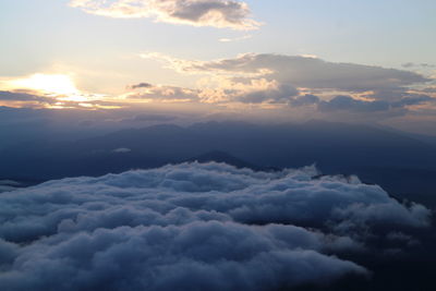 Low angle view of clouds in sky during sunset