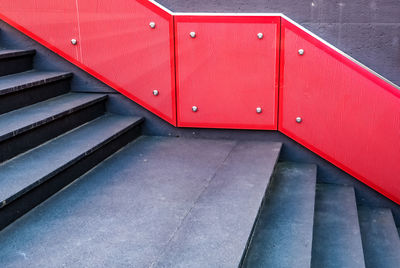 High angle view of red building