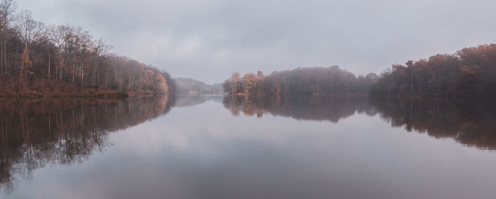 Panoramic view of lake against sky