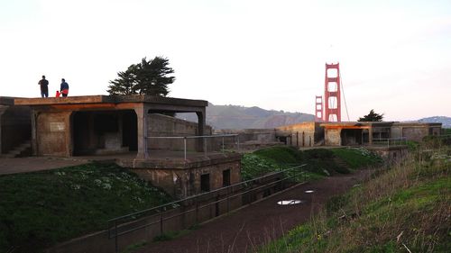 View of bridge against clear sky