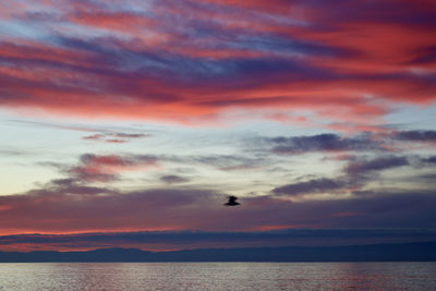 Scenic view of sunset sky over sea