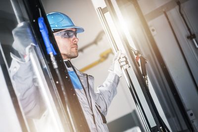 Worker standing in factory