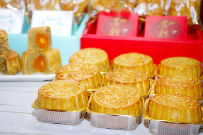 Close-up of food on table at store