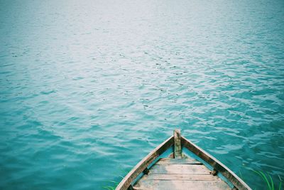 High angle view of wooden post in sea