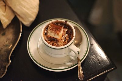 Close-up of coffee on table