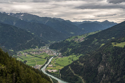 Aerial view of landscape against sky