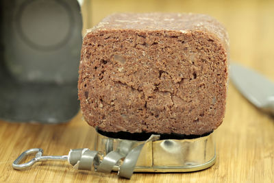 Close-up of bread on table