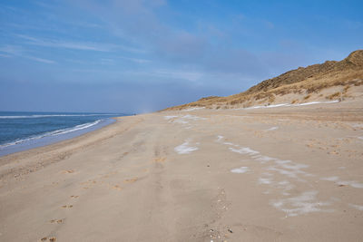 Scenic view of beach against sky