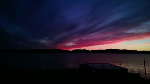 Scenic view of sea at sunset