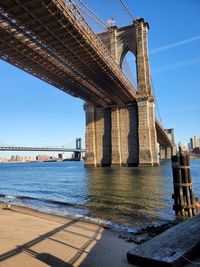 Low angle view of bridge over river