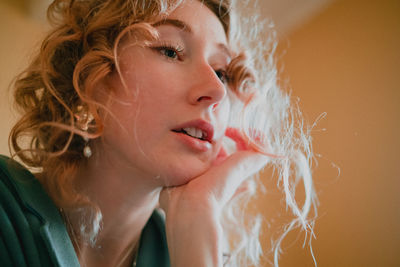 Portrait of young woman smoking