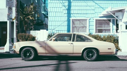 Cars parked in front of building