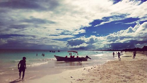 Scenic view of beach against sky