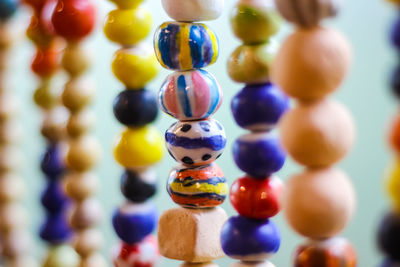 Close-up of multi colored pencils on table