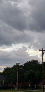 Low angle view of street against sky