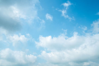 Low angle view of clouds in blue sky