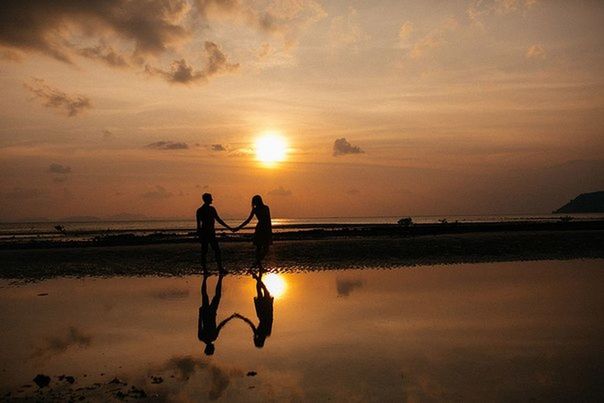 sunset, water, sea, beach, leisure activity, reflection, lifestyles, togetherness, horizon over water, sky, silhouette, shore, vacations, scenics, orange color, beauty in nature, tranquility, childhood