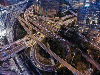 High angle view of elevated road in city