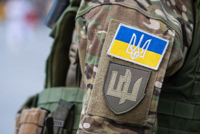 Close-up of army soldiers