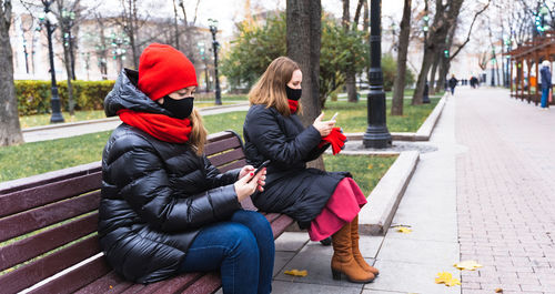 Women sitting in park