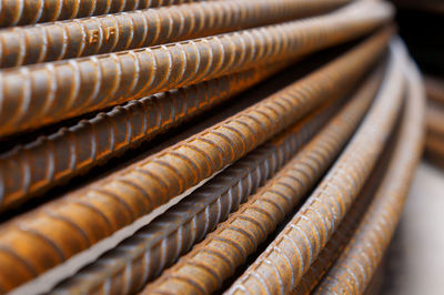 Close-up of stack of rusty