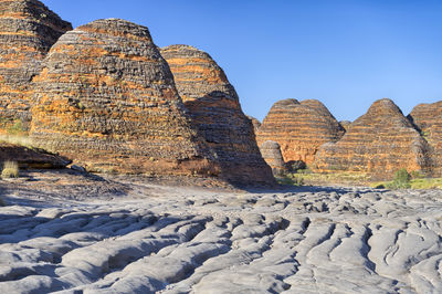 Rock formations on sunny day