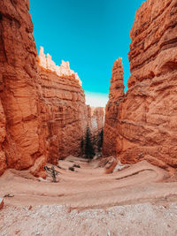 Rock formations on sunny day