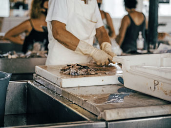 Man working on table