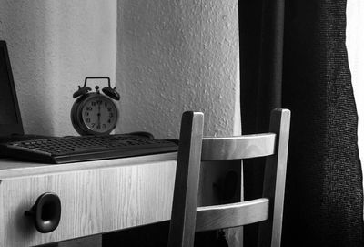 Close-up of clock at home