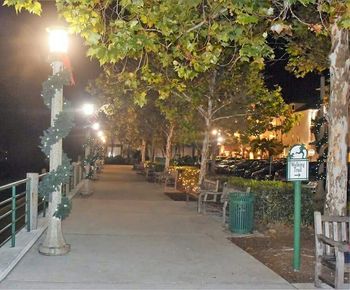 View of illuminated street lights at night