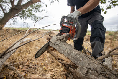 Man working on wood