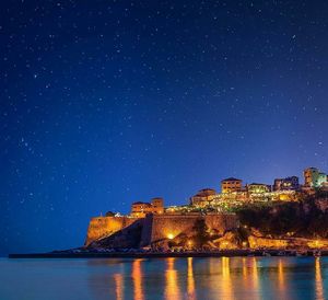 Illuminated city at night