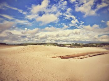 Scenic view of sandy beach