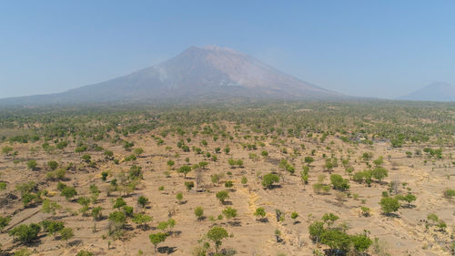 Scenic view of mountains against clear sky