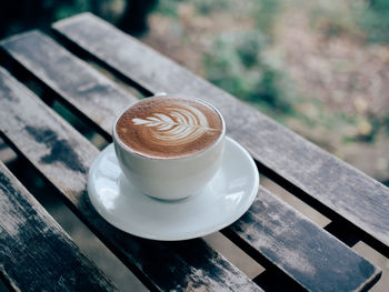 Coffee cup on table