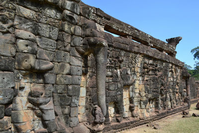 View of old ruins of temple