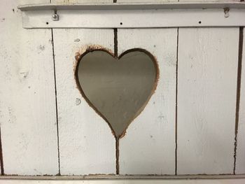 Close-up of heart shape door