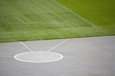 High angle view of sports field