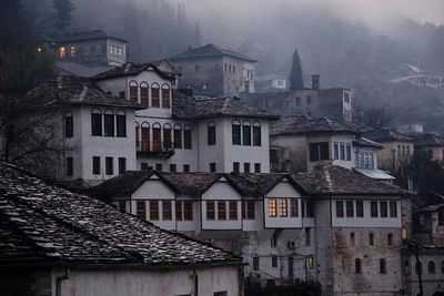 Residential buildings in town