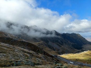 Scenic view of mountains against sky